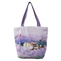 Удобная женская сумка с кошками и кроликом для ежедневного использования