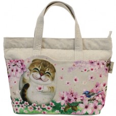 Летняя сумочка с кошкой и цветами