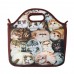 Прогулочная сумка с кошками из мягкого материала на молнии